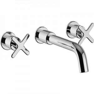 Heritage Salcombe 3 Taphole Wall Mounted Basin Mixer Chrome [TSACC10]