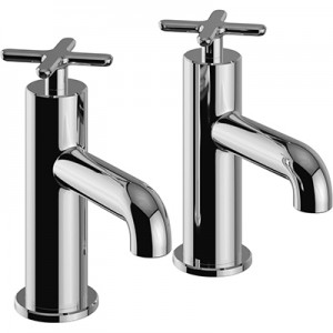 Heritage Salcombe Bath Pillar Taps Chrome [TSACC01]