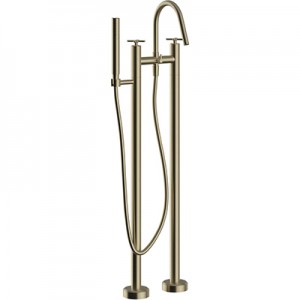 Heritage Salcombe Floor Standing Bath Shower Mixer - Brushed Brass
