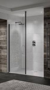 Sommer Wetrooms Glass Panel 700mm (660-680mm) - Matt Black [SOWBK70]