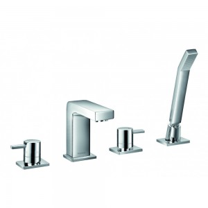 Flova ST4HBSM STR8 4-Hole Deck Mounted Bath & Shower Mixer/Shower Set Chrome