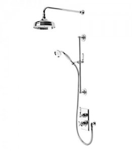 Tavistock Varsity Concealed Thermostatic Two Outlet Shower with Fixed Head Slide Rail and Handset - Chrome [SVA1615]