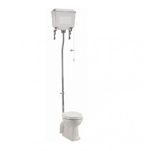 Burlington T59WHI White Aluminium High Level Cistern with Fittings (WC Pan Flush Kit & Toilet Seat NOT Included)