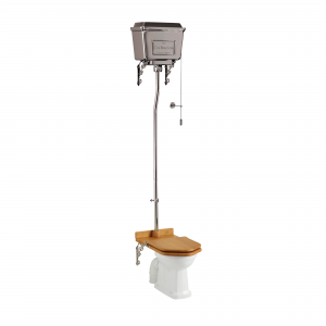 Burlington T70CHR Chrome Aluminium High Level Cistern with Fittings (WC Pan Flush Kit & Toilet Seat NOT Included)