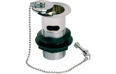 Slotted Basin Plug & Chain Waste - Chrome [PLUM105682]