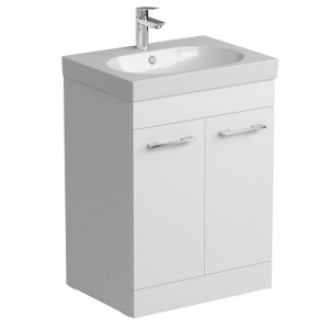 Tissino Angelo Floor Mounted Double Door Basin Unit 600mm White (Basin NOT Included) [TAN-203-WH]