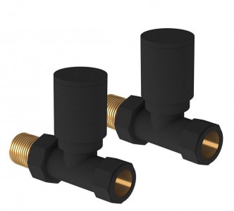 Tissino Hugo2 Straight Valves (Pair) Matt Black [THU-207-MN]