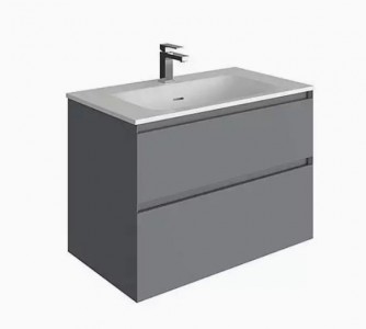 Tissino Mozzano Wall Mounted Basin Unit with 2 Drawers 500mm Matt Grey (Basin NOT Included) [TMZ-103-MG]