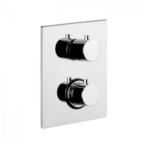 Tissino Parina Single Outlet Round Dual Handle Thermostatic Shower Valve Chrome [TPR-201-CP]