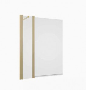 Tissino Messina Double Panel Bath Screen (Rectangular) Brushed Brass [TSI-102-BB]