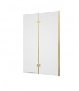 Tissino Messina Double Panel Hinged RH Bath Screen (Rectangular) Brushed Brass [TSI-104-BB]