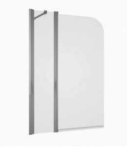 Tissino Messina Double Panel Curved LH Bath Screen Chrome [TSI-106-CP]