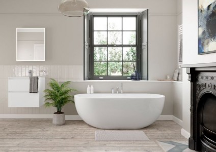 Tissino Tanaro Acrylic Freestanding Bath with Ledge 1680x780x540mm White [TTN-011]