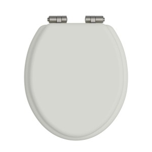 Heritage Toilet Seat Soft Close Brushed Nickel Hinges - Chantilly
