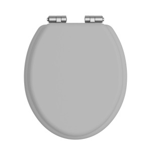 Heritage Toilet Seat Soft Close Chrome Hinges - Dove Grey