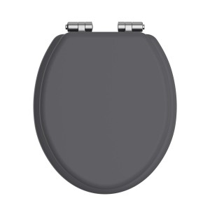 Heritage Toilet Seat Soft Close Chrome Hinges - Graphite