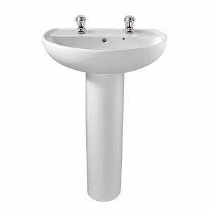 Twyford BJAR4112WH Alcona 2 Taphole Washbasin 500x410mm White