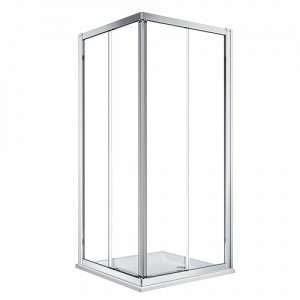 Twyford BJ560.122.00.2 Geo Corner Entry Sliding Shower Door for Corner Fitting 900mm Silver Frame