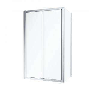 Twyford BJ560.164.00.2 Geo Sliding Shower Door 1400mm for Alcove or Corner Fitting 8mm Glass Silver Frame