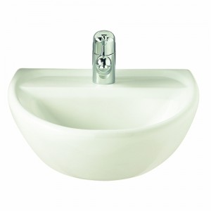 Twyford BJSA4251WH Sola Washbasin 1 Tap Centred No Overflow 500x400mm