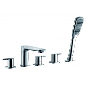 Flova UR5HBSM Urban 5-Hole Deck Mounted Bath & Shower Mixer/Shower Set Chrome