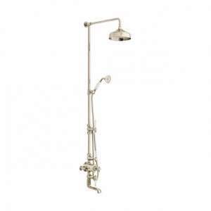 Booth & Co by Vado BC-AXB-123/RRK-BN 3 Outlet Exposed Shower Column with Bath Spout Nickel