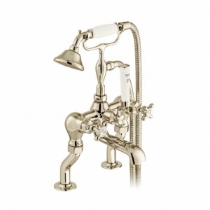 Booth & Co by Vado BC-AXB-131-BN Deck Mounted Bath Shower Mixer with Shower Kit Nickel