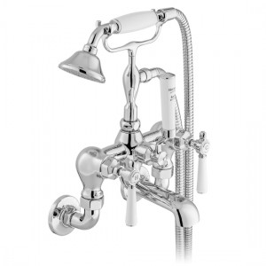 Booth & Co by Vado BC-AXB-220-CP Wall Mounted Bath Shower Mixer with Shower Kit Chrome