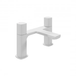 Cameo by Vado Deck Mounted Bath Filler Mixer Tap (2 Tapholes) Matt White [CAM-137-MW]