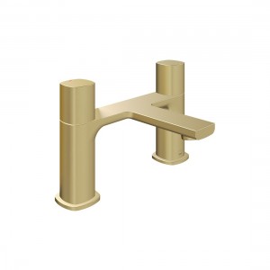 Cameo by Vado Deck Mounted Bath Filler Mixer Tap (2 Tapholes) Satin Brass [CAM-137-SBR]