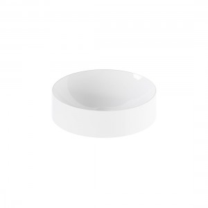 Cameo by Vado Round Countertop Basin (No Tapholes) Gloss White [CAM-BMRO-GW]