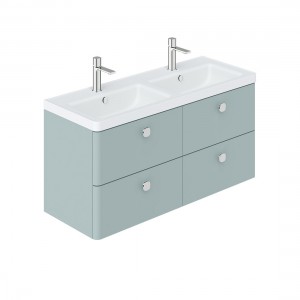 Cameo by Vado Double Basin Vanity Unit with 4 Drawers 1200mm Cove Blue [CAM-F1200-CB]