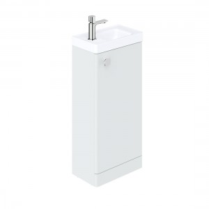 Cameo by Vado Floor Mounted Cloakroom Unit with Reversible Single Door 400mm Arctic White [CAM-F400FM-AW]