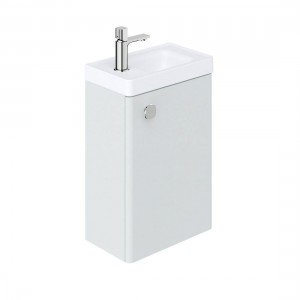 Cameo by Vado Wall Mounted Cloakroom Unit with Reversible Single Door 400mm Arctic White [CAM-F400WH-AW]