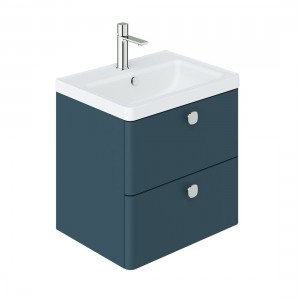 Cameo by Vado Single Basin Vanity Unit with 2 Drawers 600mm Atlantic Blue [CAM-F600-AB]