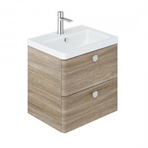 Cameo by Vado Single Basin Vanity Unit with 2 Drawers 600mm Natural Oak [CAM-F600-NO]