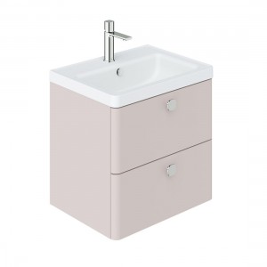 Cameo by Vado Single Basin Vanity Unit with 2 Drawers 600mm Pink Clay [CAM-F600-PC]