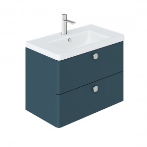 Cameo by Vado Single Basin Vanity Unit with 2 Drawers 800mm Atlantic Blue [CAM-F800-AB]