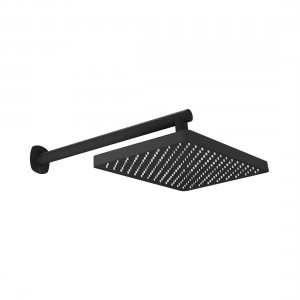 Cameo by Vado Fixed Rectangular Shower Head with Shower Arm Matt Black [CAM-HEAD/SA-MB]