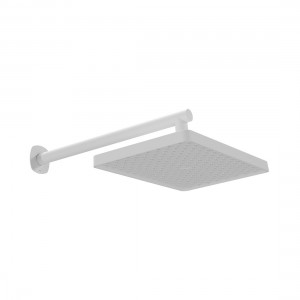 Cameo by Vado Fixed Rectangular Shower Head with Shower Arm Matt White [CAM-HEAD/SA-MW]