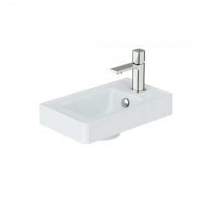 Cameo by Vado Right Hand Cloakroom Basin 400mm (1 Taphole) Arctic White (Brassware NOT Included) [CAM-BM4R-AW]