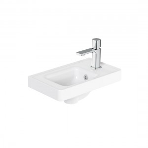 Cameo by Vado Right Hand Cloakroom Basin 400mm (1 Taphole) Gloss White (Brassware NOT Included) [CAM-BC4R-GW]