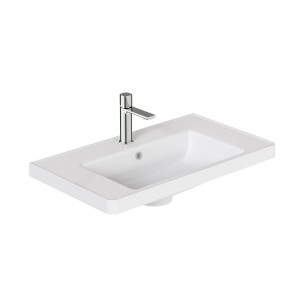 Cameo by Vado Vanity Basin 800mm (1 Taphole) Gloss White (Brassware NOT Included) [CAM-BC8-GW]