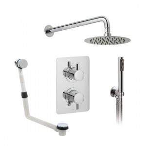 Vado DX-173252-CELSQ-CP Celsius Thermostatic Showering Set Square 3 Outlet 2 Handle