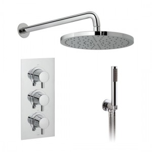 Vado DX-174251-CELSQ-CP Celsius 2 Outlet Thermostatic Shower Set with Square DX Valve Chrome