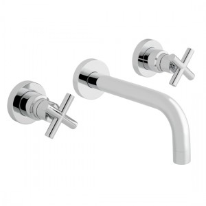 Vado Elements Wall Mounted Bath Filler with 200mm Spout (3 Tapholes) Chrome [ELW-126L-3/4-C/P]