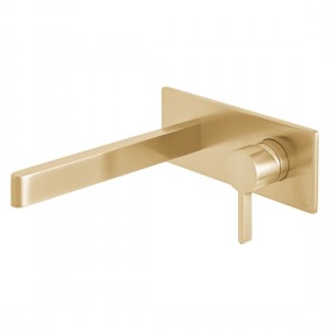 Individual by Vado Edit Wall Mounted Basin Mixer Tap with 200mm Spout Brushed Gold [IND-EDI109S/A-BRG]