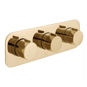 Individual by Vado Tablet Altitude Thermo Shower Valve 3 Outlets & 3 Handles (Horizontal) Bright Gold [IND-T128/3-H-ALT-BG]