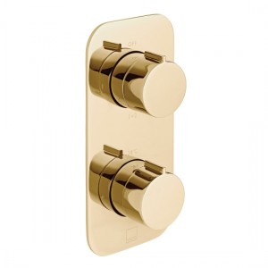 Individual by Vado Tablet Altitude Thermo Shower Valve 2 Outlets & 2 Handles (Vertical) Bright Gold [IND-T148/2-ALT-BG]