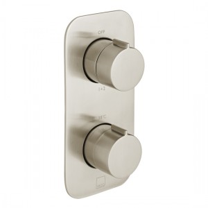 Individual by Vado Tablet Altitude Thermo Shower Valve 2 Outlets & 2 Handles (Vertical) Brushed Nickel [IND-T148/2-ALT-BRN]